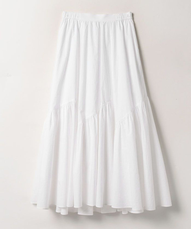 allureville タイプライターバイヤス切替スカート ホワイト (01)