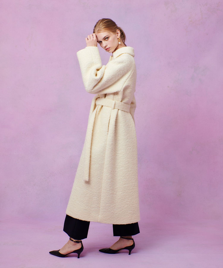 LOULOU WILLOUGHBY 【LOULOU WILLOUGHBY】ループインレーロングコート オフホワイト (02)