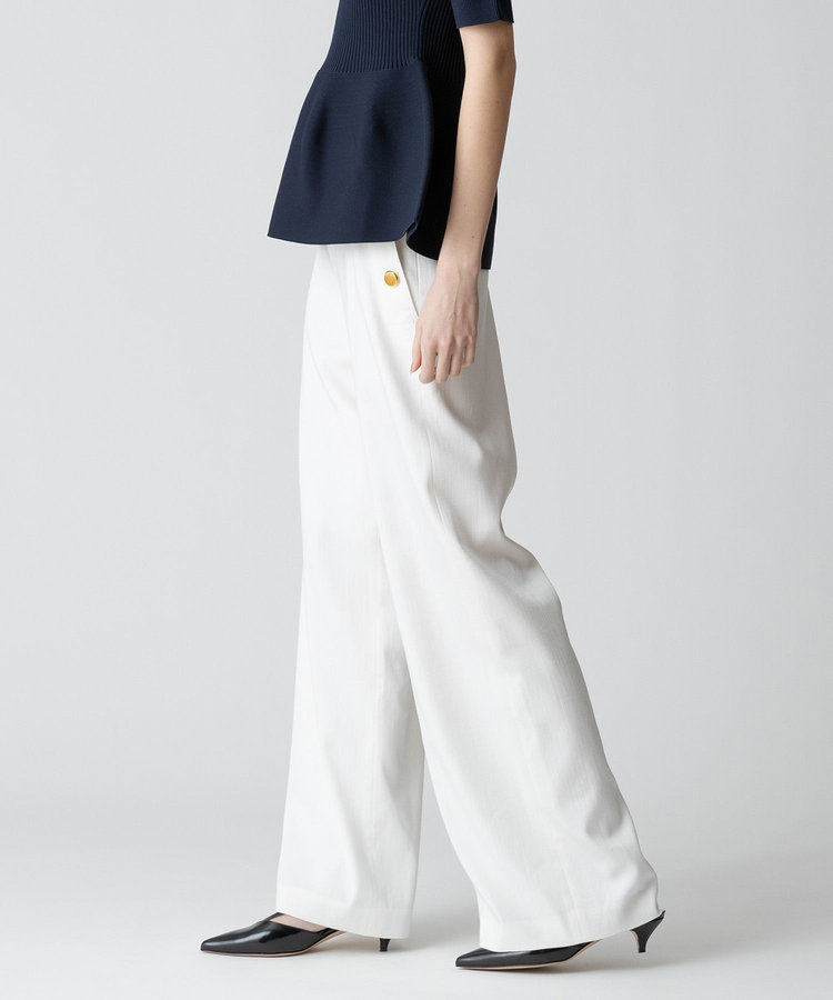 allureville デニムライクマリンパンツ ホワイト (01)