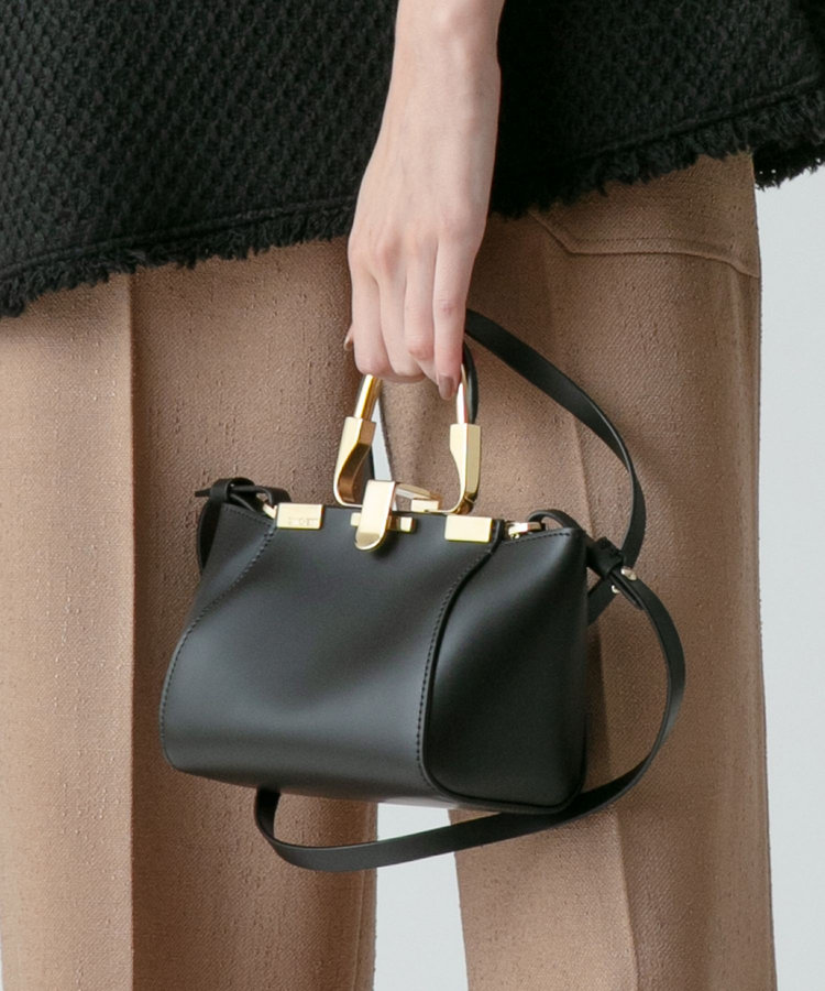 buying 【ZANCHETTI(ザンケッティ)】 AMLETO MINI ハンドバッグ ブラック (95)