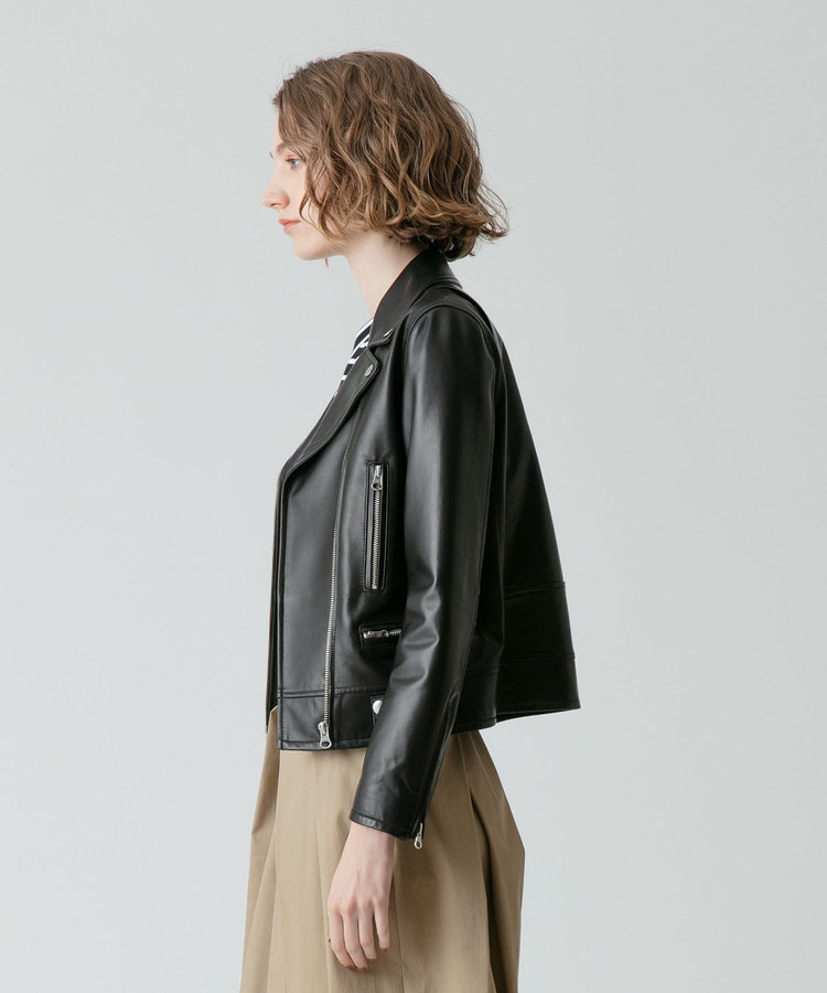 allureville ラムレザーライダース ブラック (95)