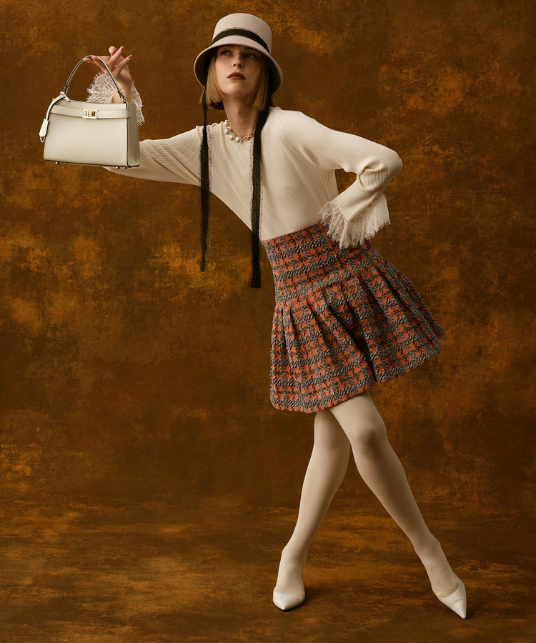 LOULOU WILLOUGHBY 【LOULOU WILLOUGHBY】BUCOLタックミニスカート ゴールド (30)