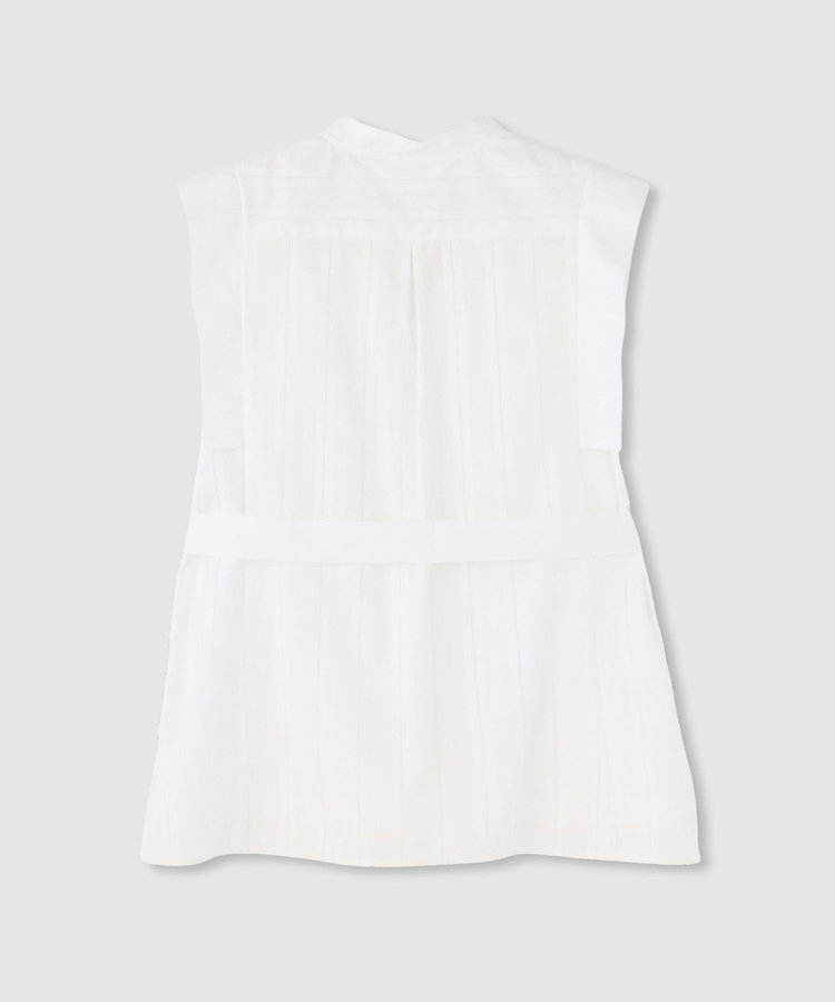 allureville カラミストライプ切替ブラウス ホワイト (01)