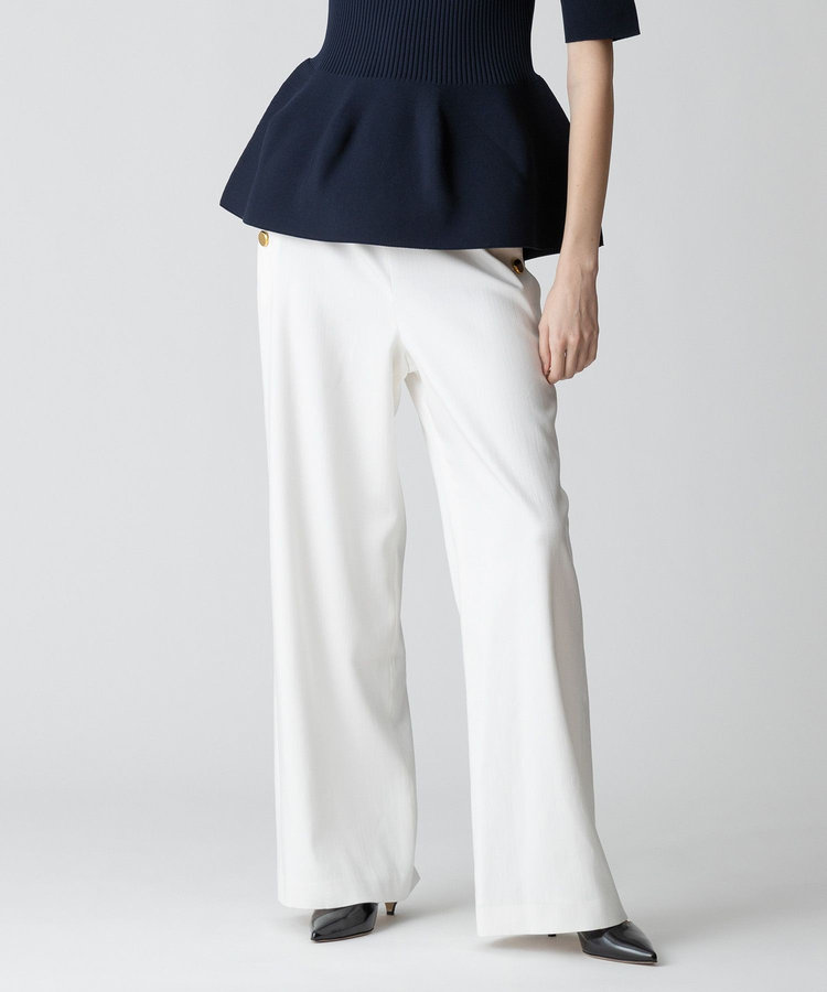 allureville デニムライクマリンパンツ ホワイト (01)