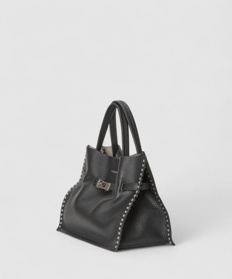 buying 【VIOLADORO(ヴィオラドーロ)】スタッズレザートートバッグ ブラック (95)