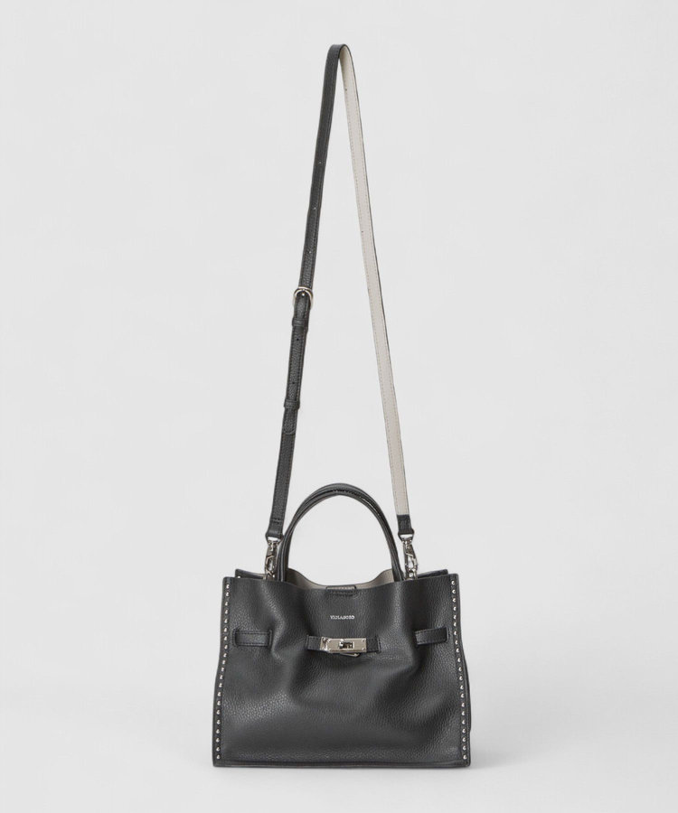 buying 【VIOLADORO(ヴィオラドーロ)】スタッズレザートートバッグ ブラック (95)