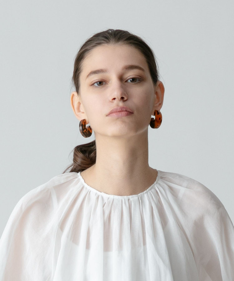 allureville サークルプレートピアス ブラウン (81)