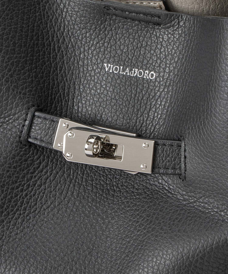 buying 【VIOLADORO(ヴィオラドーロ)】スタッズレザートートバッグ ブラック (95)
