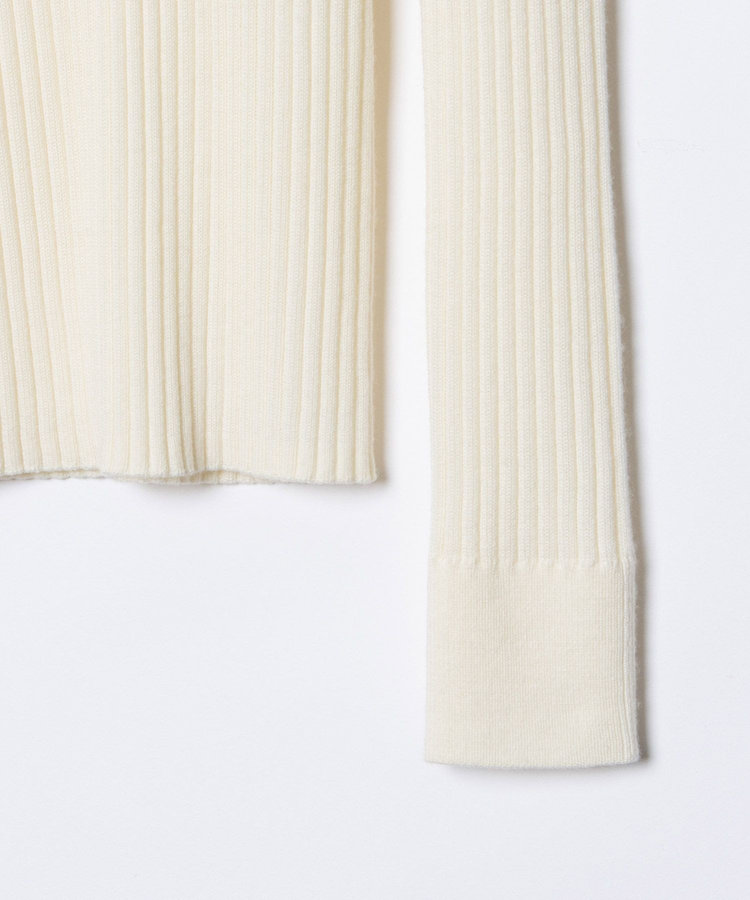 allureville 釦ディティール2WAY ネックリブプルオーバー アイボリー (04)