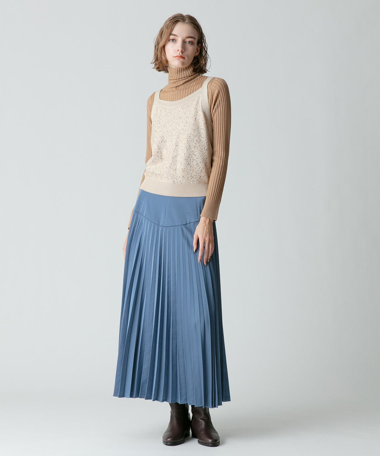 allureville 釦ディティール2WAY ネックリブプルオーバー ベージュ (11)