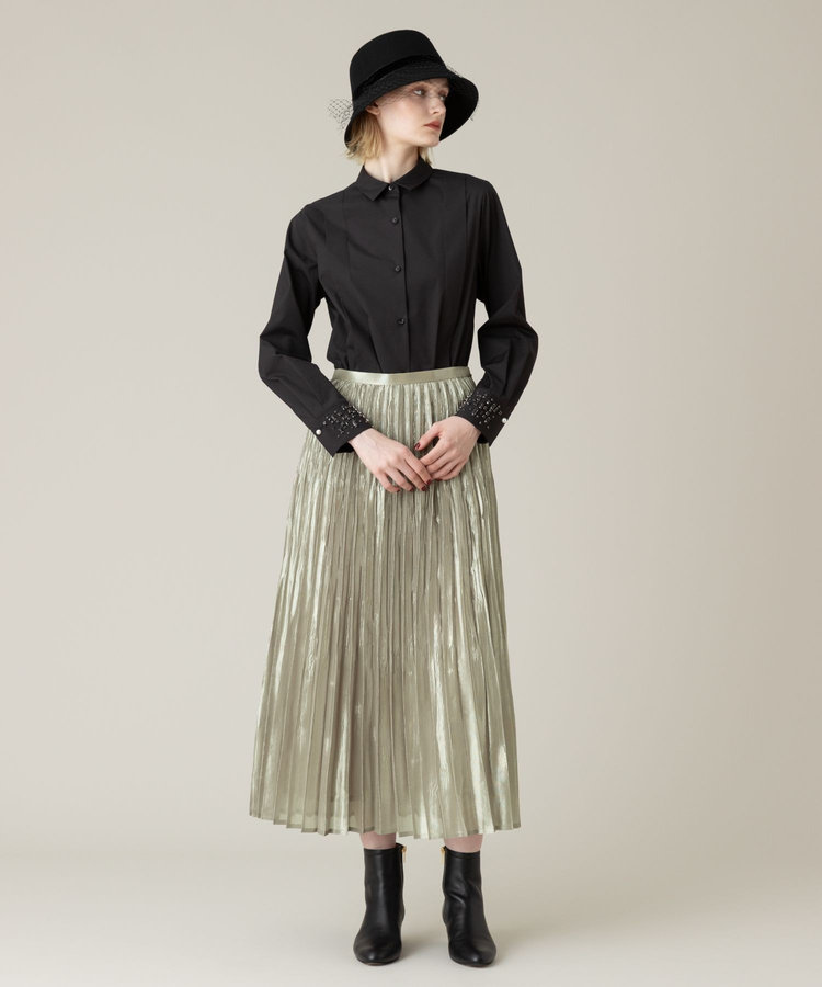 LOULOU WILLOUGHBY 【LOULOU WILLOUGHBY】グロッシーグラデプリーツスカート ベージュ系 (19)