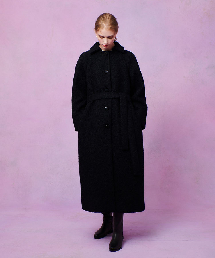 LOULOU WILLOUGHBY 【LOULOU WILLOUGHBY】ループインレーロングコート ブラック (95)