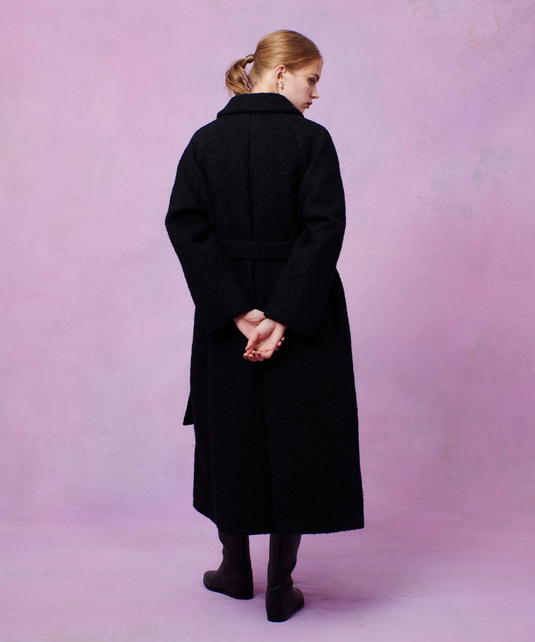 LOULOU WILLOUGHBY 【LOULOU WILLOUGHBY】ループインレーロングコート ブラック (95)
