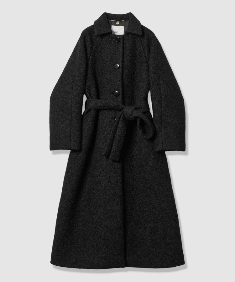 LOULOU WILLOUGHBY 【LOULOU WILLOUGHBY】ループインレーロングコート ブラック (95)