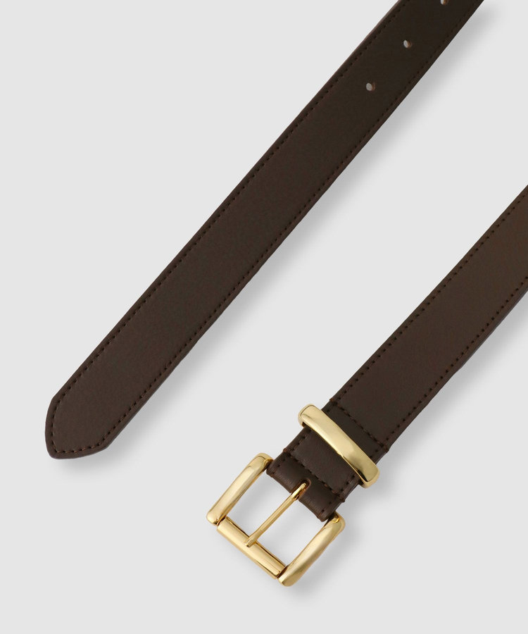 allureville ◇ローラーバックルレザーベルト キャメル (84)