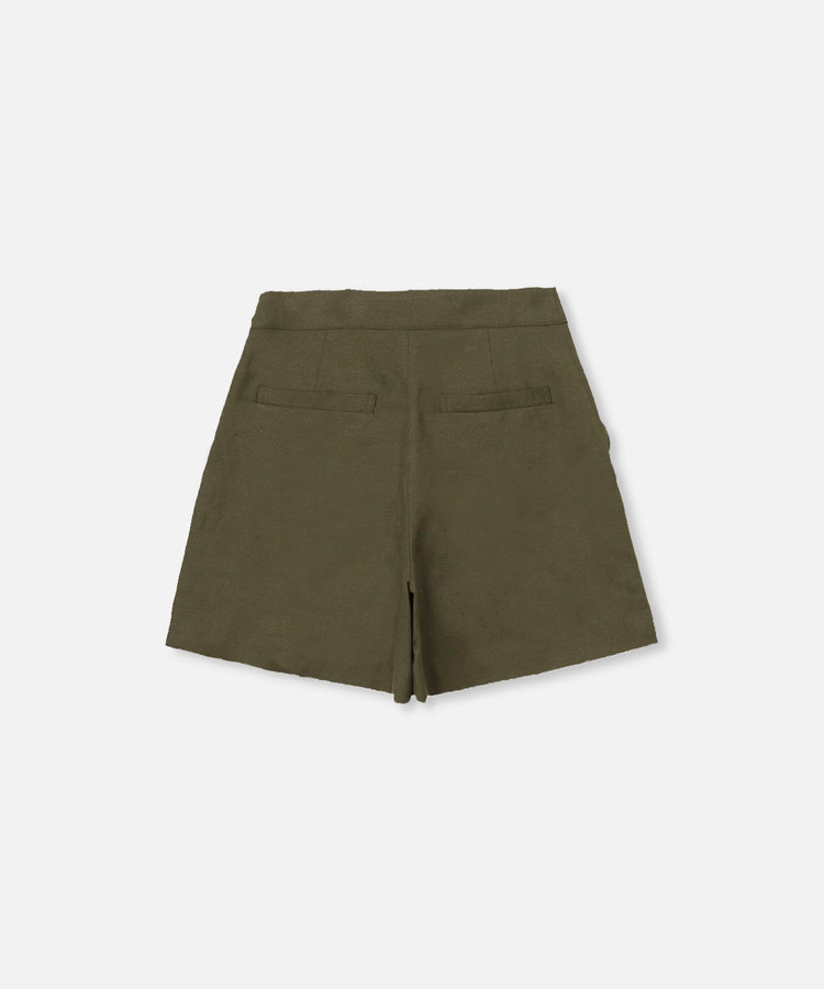 allureville ◇リネン混シャークスキンショートパンツ カーキ (76)