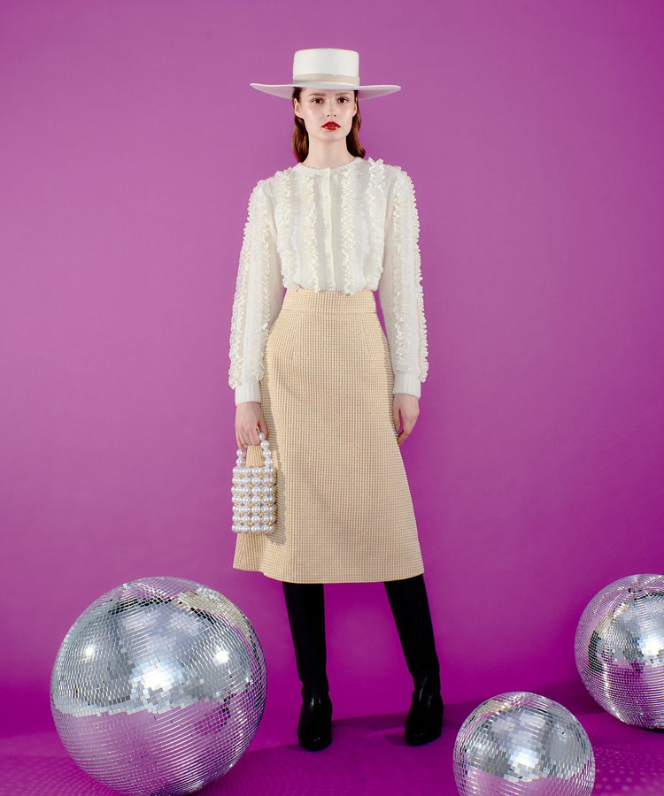 LOULOU WILLOUGHBY 【LOULOU WILLOUGHBY】スパークルジャガードスカート イエロー (21)