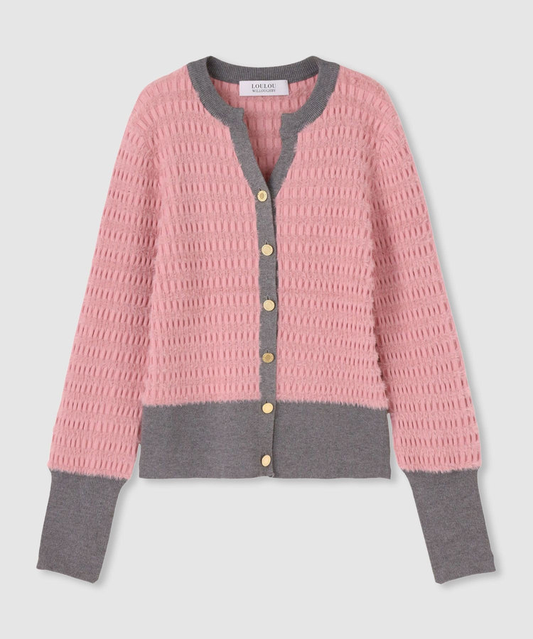 ◇【LOULOU WILLOUGHBY】フェザーボーダーカーディガン