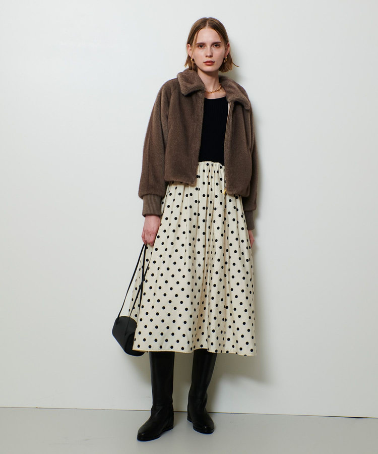 allureville フェイクミンクファーブルゾン ダークブラウン (82)