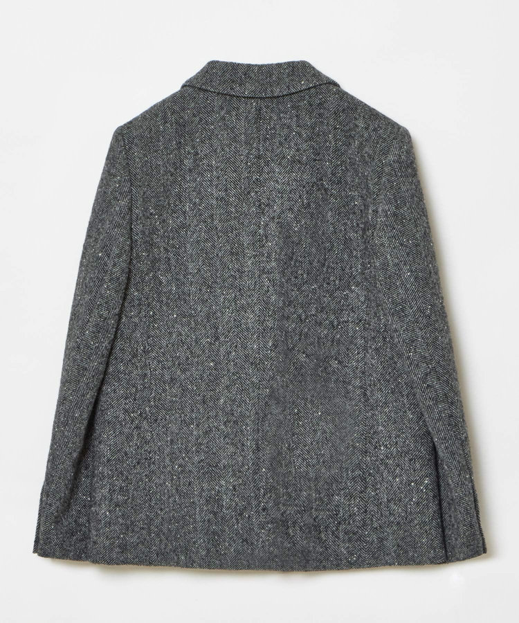 allureville 【セットアップ対応可能】ヘリンボンツイードテーラードジャケット ブラック (95)