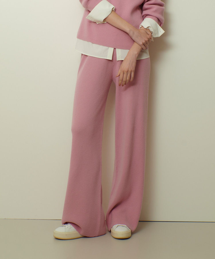 allureville ウールリブニットパンツ ライトピンク (42)