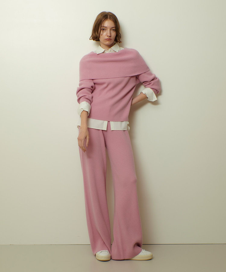 allureville ウールリブニットパンツ ライトピンク (42)