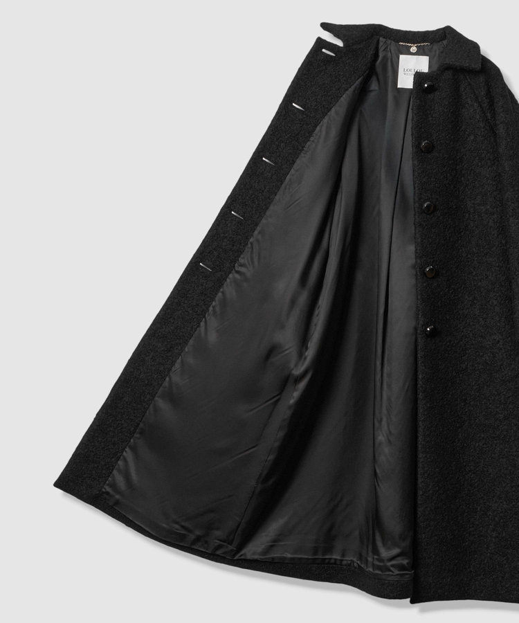 LOULOU WILLOUGHBY 【LOULOU WILLOUGHBY】ループインレーロングコート ブラック (95)