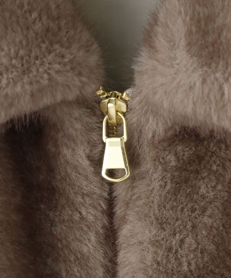 allureville フェイクミンクファーブルゾン ダークブラウン (82)