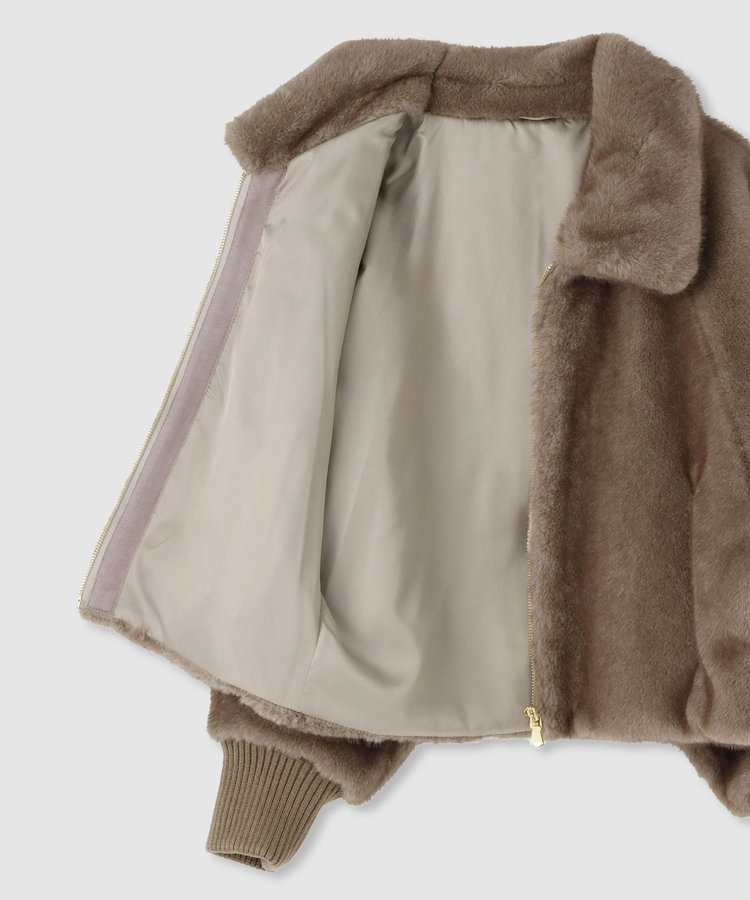 allureville フェイクミンクファーブルゾン ダークブラウン (82)