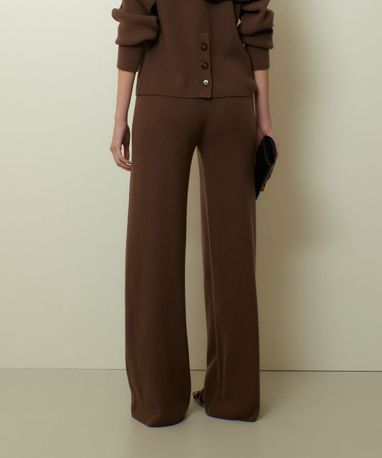 allureville ウールリブニットパンツ ブラウン (81)