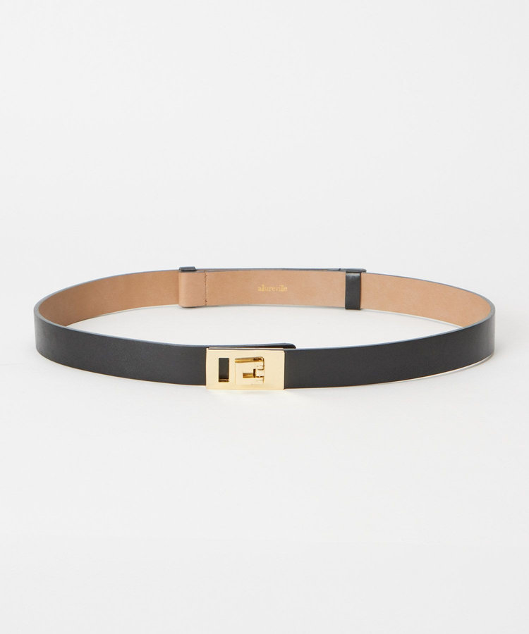 allureville 2WAYスクエアバックルベルト ブラック (95)