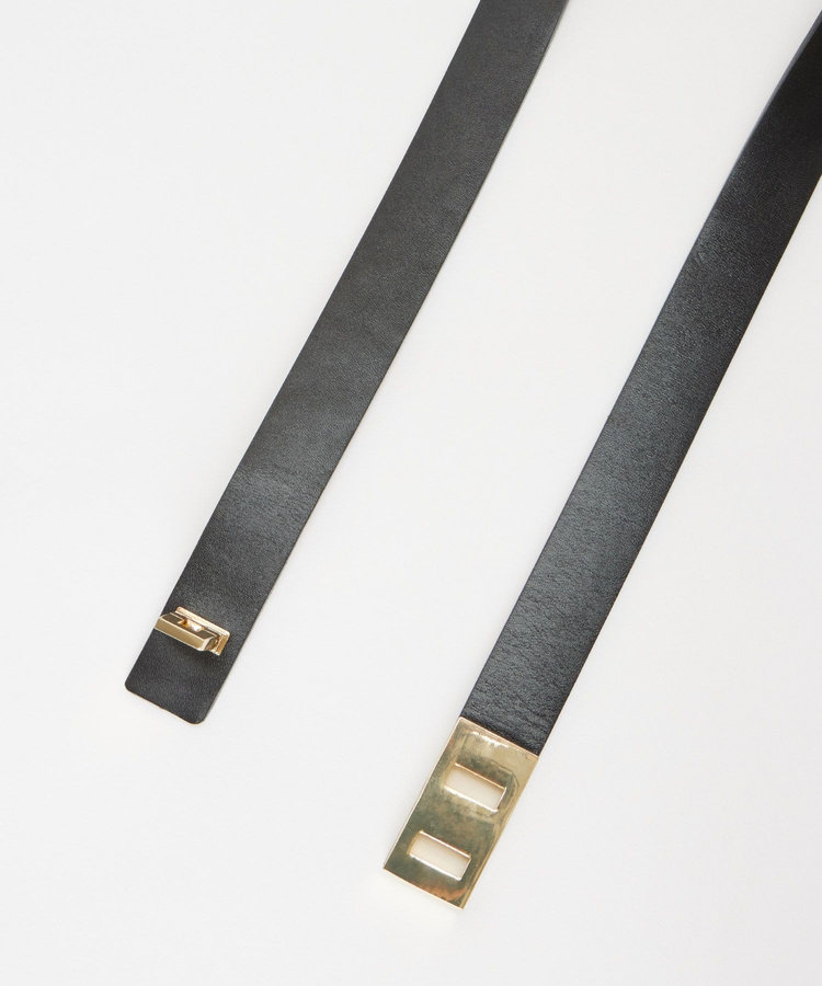 allureville 2WAYスクエアバックルベルト ブラック (95)