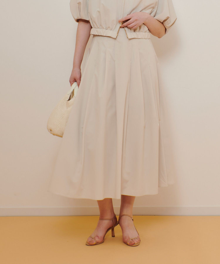 allureville マットタフタアンイーブンタックスカート ライトベージュ (12)