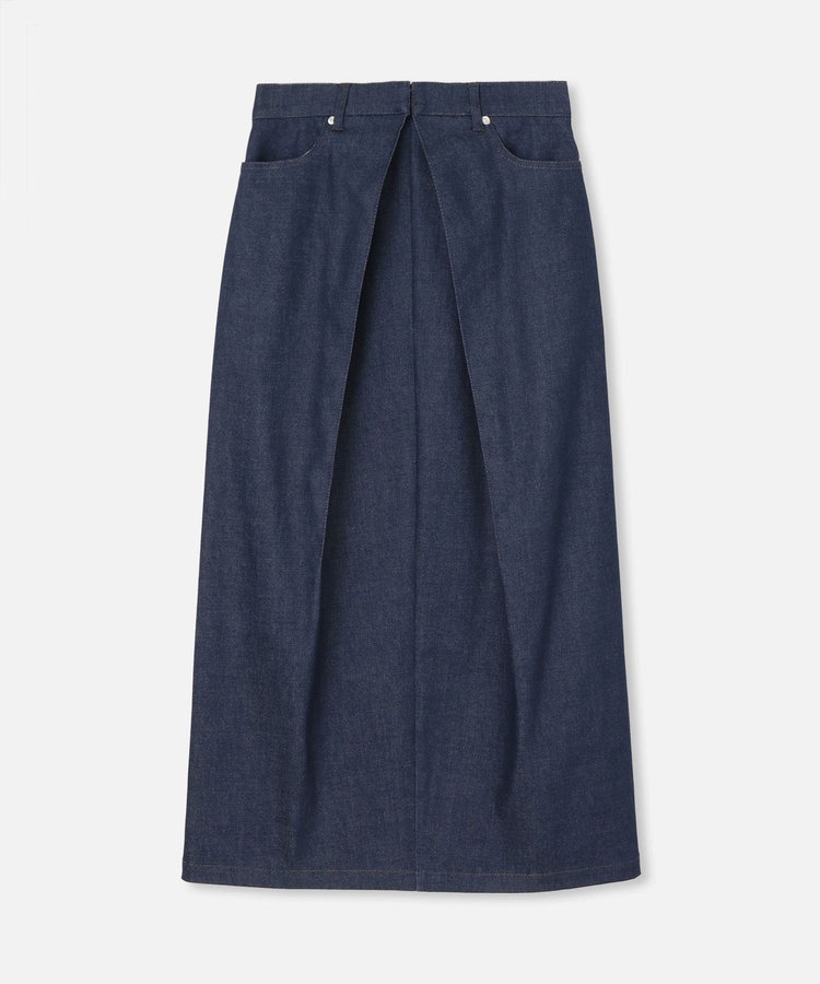 allureville デニムライクフロントタックスカート ネイビー (65)