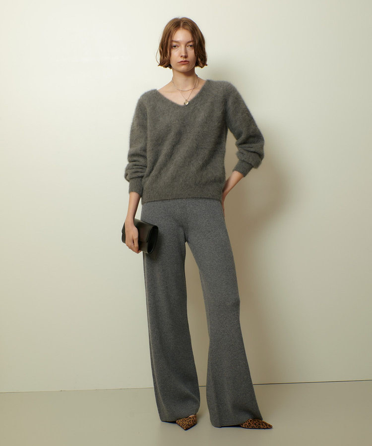 allureville ウールリブニットパンツ グレー (92)