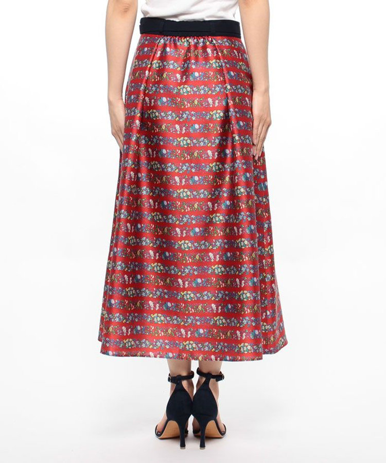 LOULOU WILLOUGHBY 【LOULOU WILLOUGHBY】ボーダーフラワースカート レッド (43)