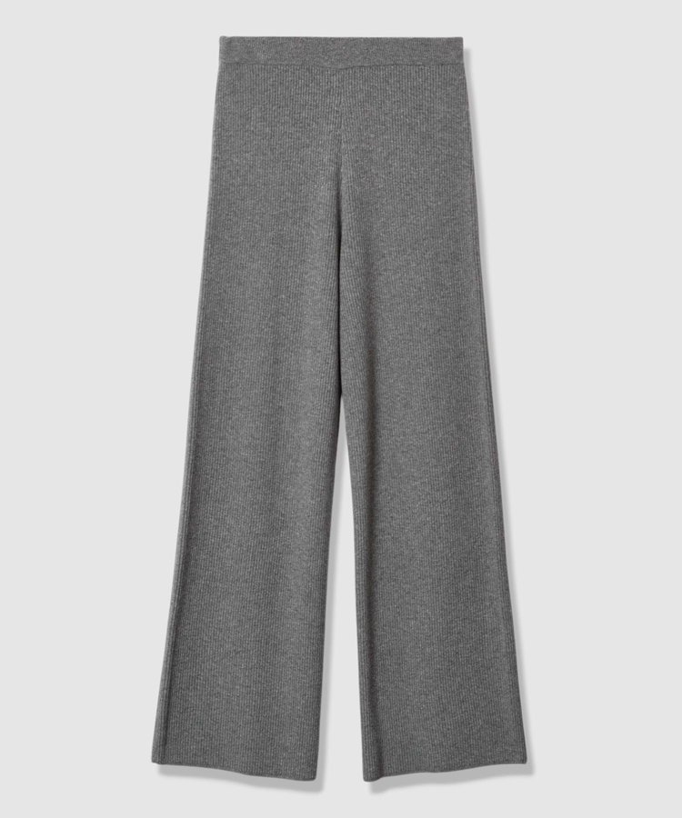 allureville ウールリブニットパンツ グレー (92)