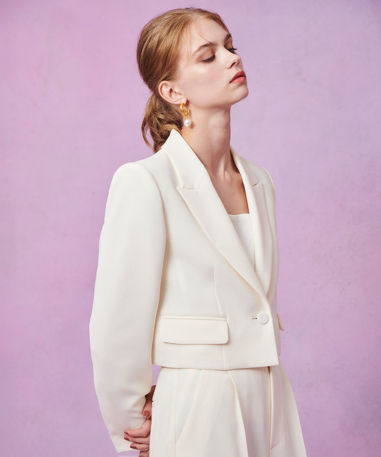 LOULOU WILLOUGHBY 【LOULOU WILLOUGHBY】ダブルクロスショートジャケット オフホワイト (02)