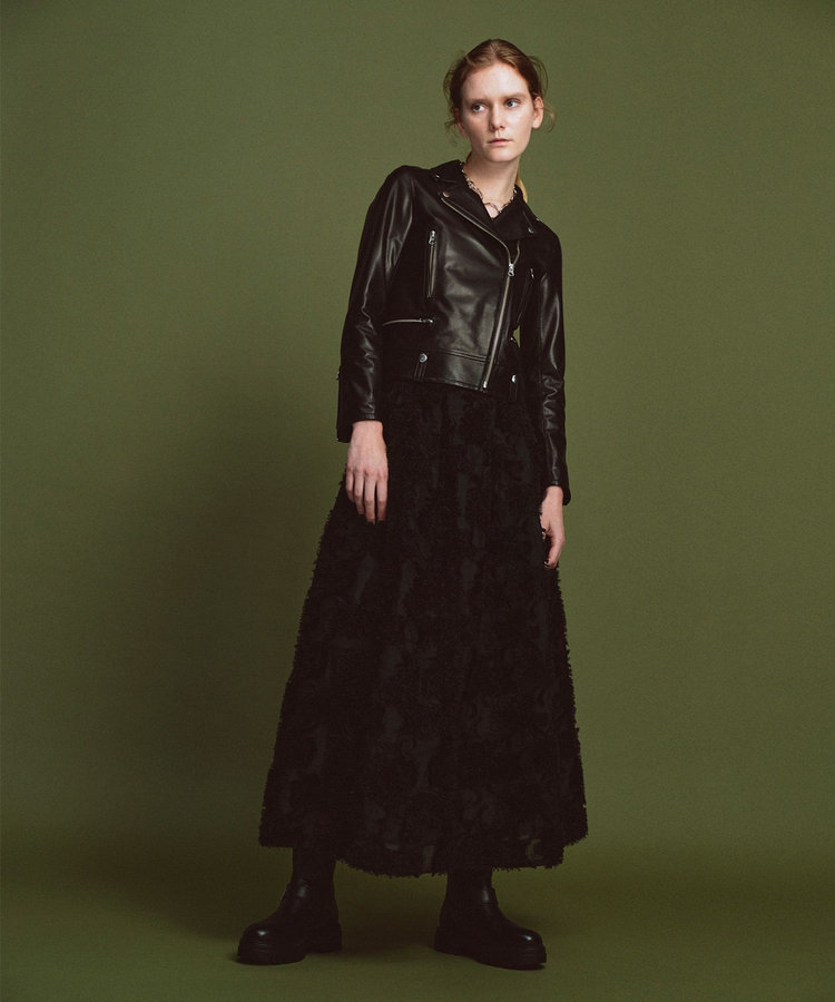 allureville ラムレザーライダース ブラック (95)