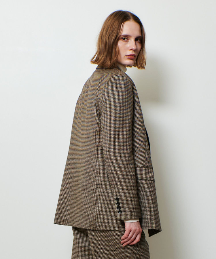 allureville CHIC TWEEDダブルジャケット ブラウン (81)
