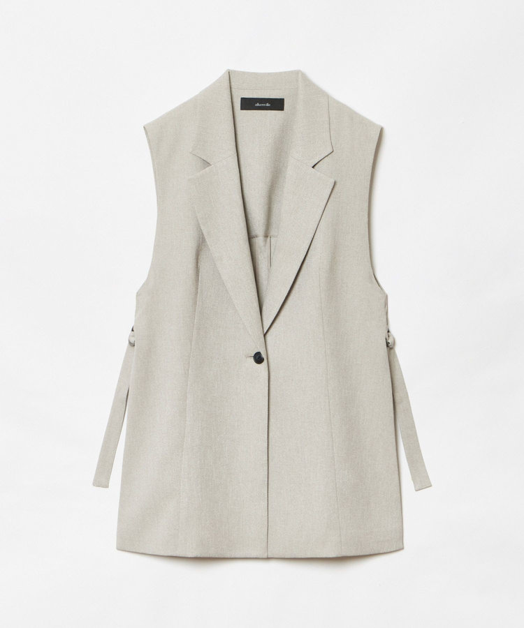 allureville 麻調カルゼサイドオープンジレ ベージュ (11)