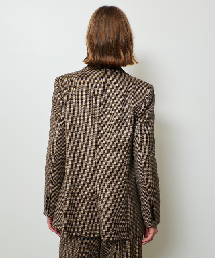 allureville CHIC TWEEDダブルジャケット ブラウン (81)