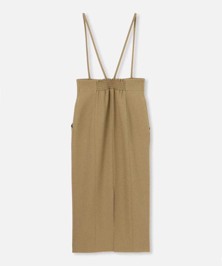 allureville フロントジップサスペンダースカート キャメル (86)