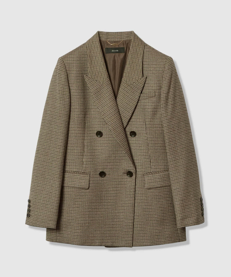 allureville CHIC TWEEDダブルジャケット ブラウン (81)