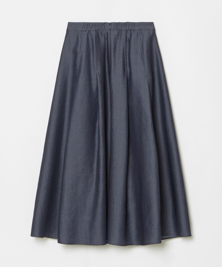 allureville マットタフタアンイーブンタックスカート インディゴ (66)