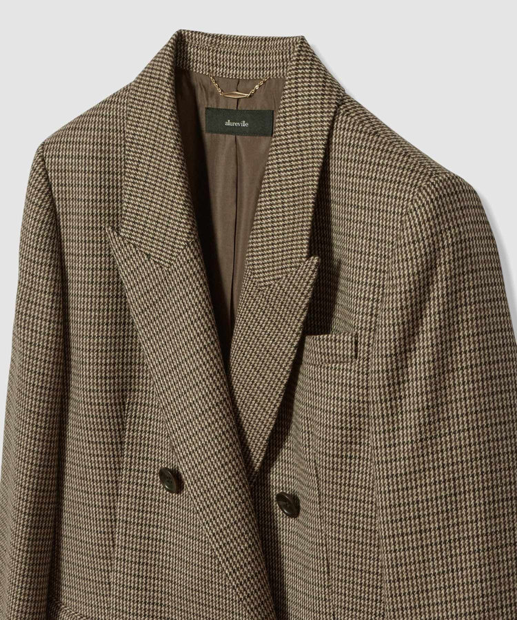 allureville CHIC TWEEDダブルジャケット ブラウン (81)