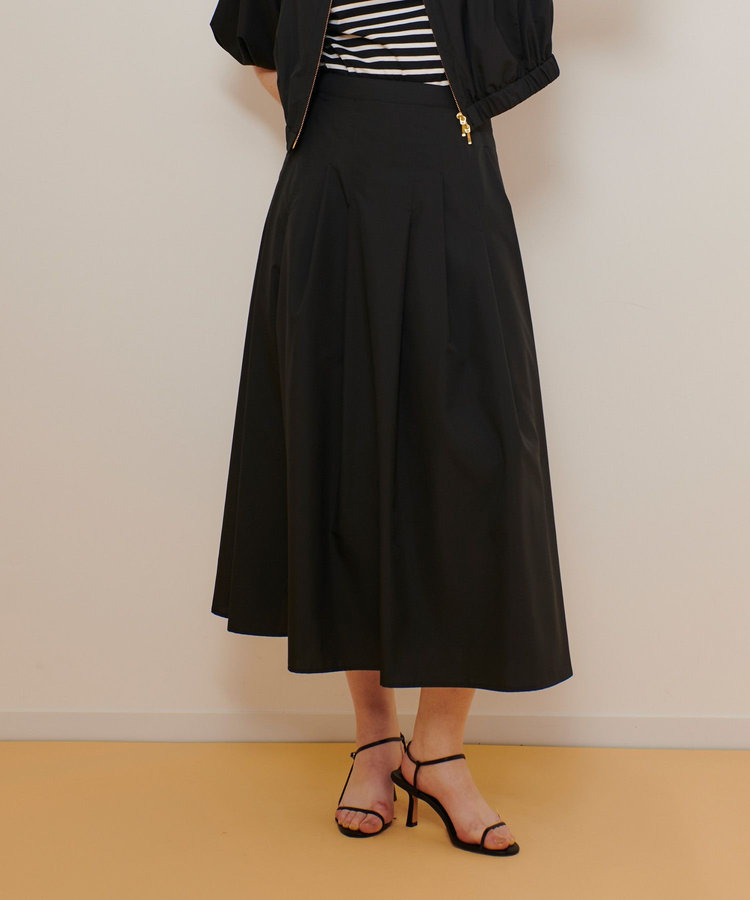 allureville マットタフタアンイーブンタックスカート ブラック (95)