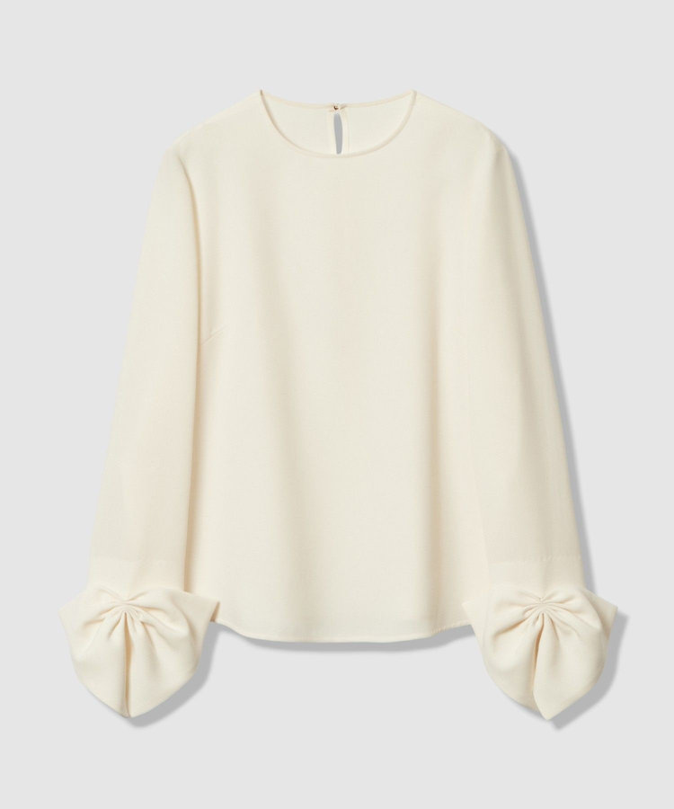 LOULOU WILLOUGHBY 【LOULOU WILLOUGHBY】ダブルクロス袖リボンブラウス オフホワイト (02)