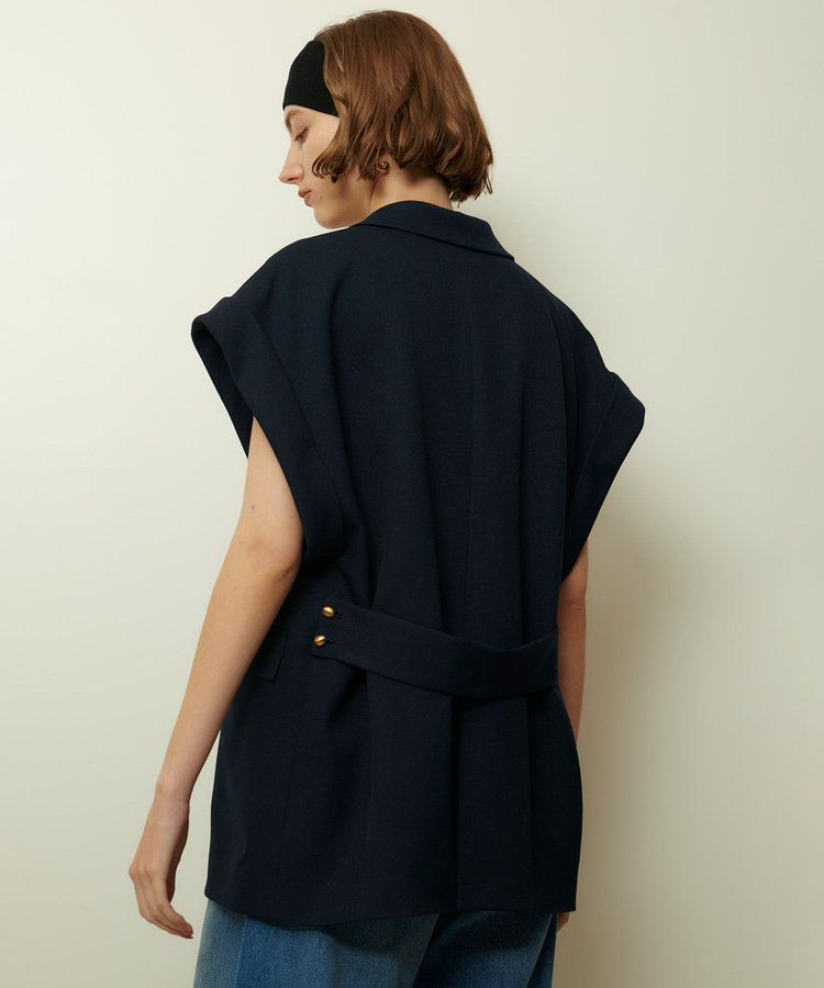 allureville ウールライクポリツイルジレジャケット ネイビー (65)