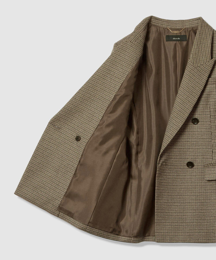 allureville CHIC TWEEDダブルジャケット ブラウン (81)